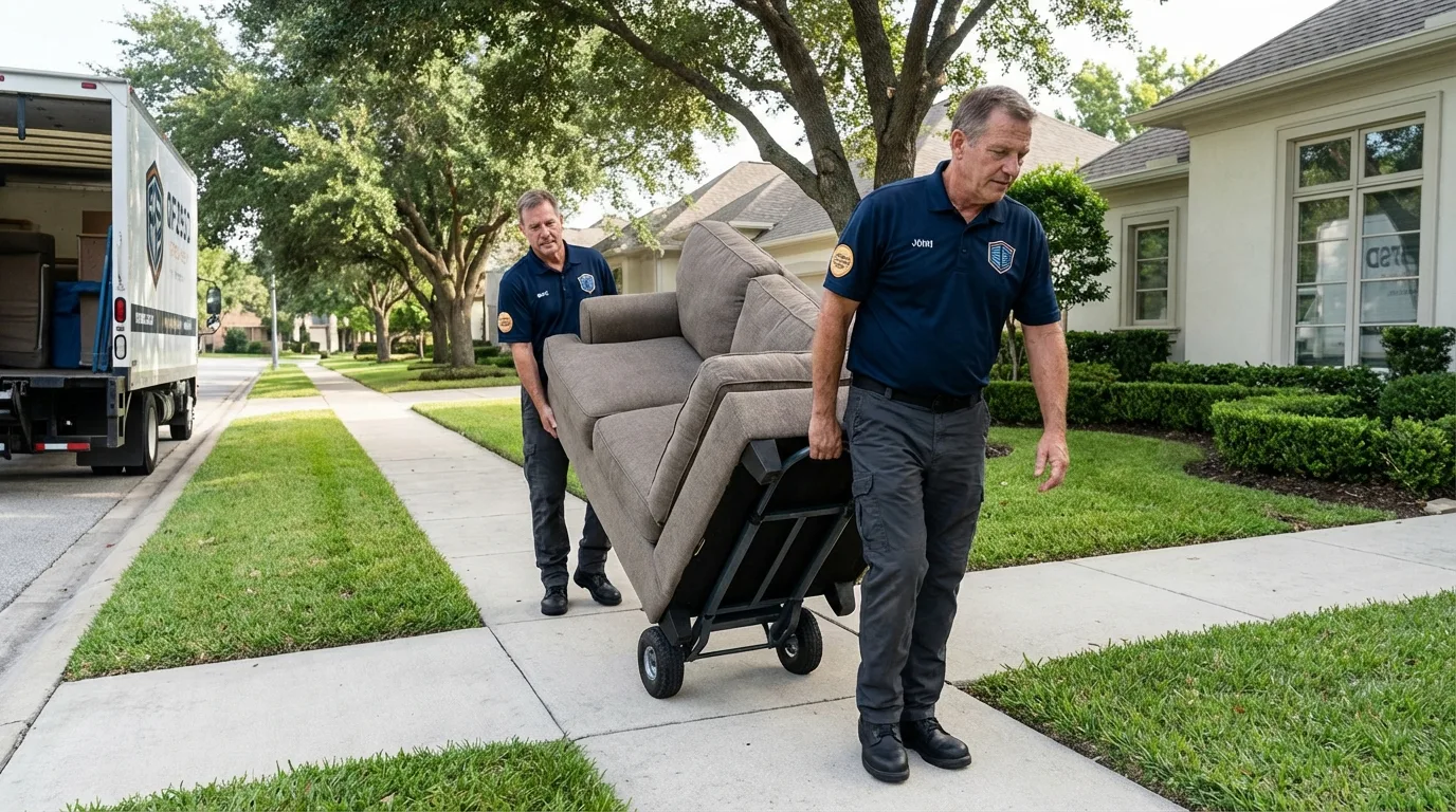 Local residential moving crew loading furniture in Culver, OR